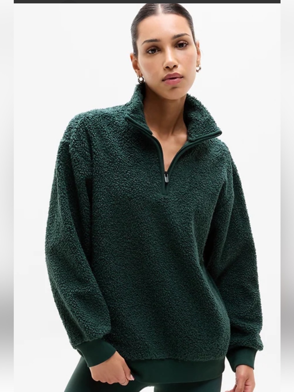 Athleta Forest Green Half-Zip Sherpa Pullover
NWOT Sz XS
Warm/ Cozy/ Casuel